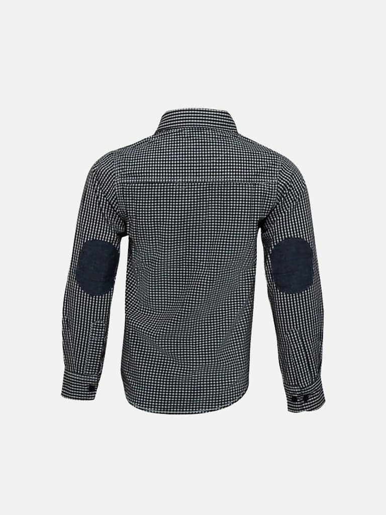 Boys Black Checked Shirt view 4