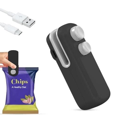 GLUN® USB Rechargeable Mini Heat Bag Sealer Compact Food Bag Sealing Machine for Chips Snacks Dry Fruits Plastic Packaging Kitchen Storage Accessories view 2