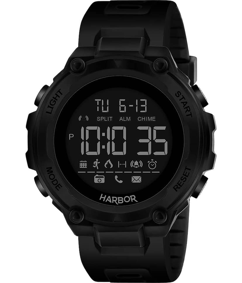 Harbor Black PU Digital Men's Watch view 2