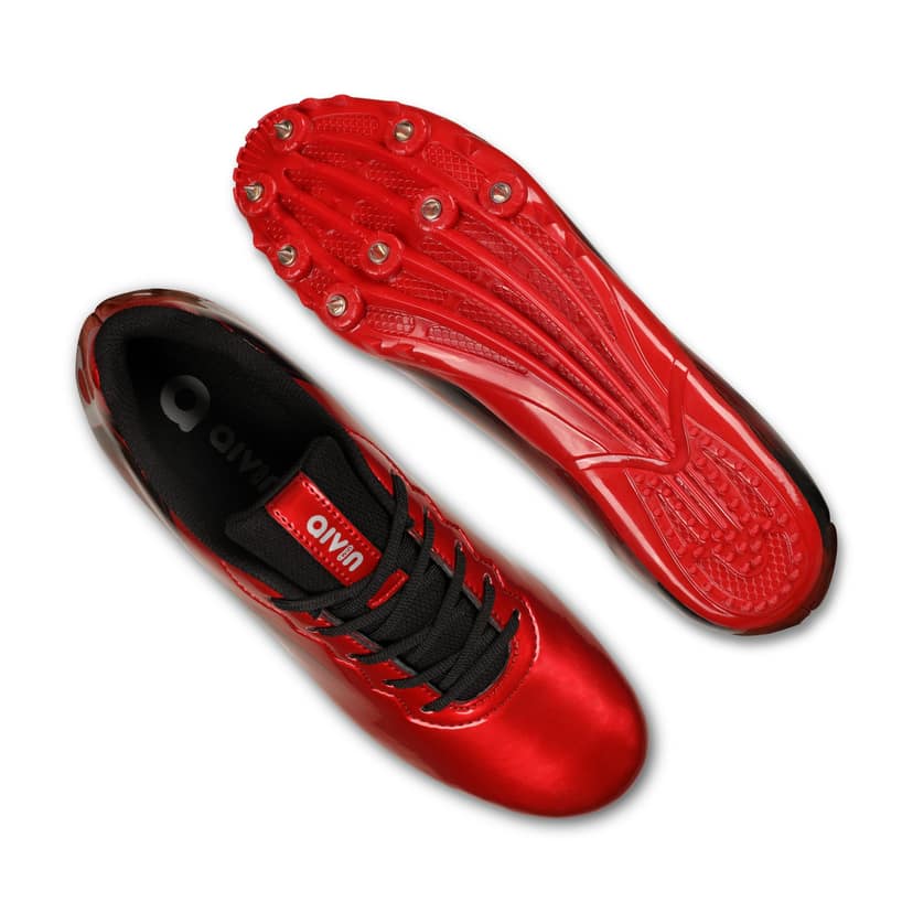 AIVIN Unisex Red and Black Spikes Athletic Track and Field Shoes view 9