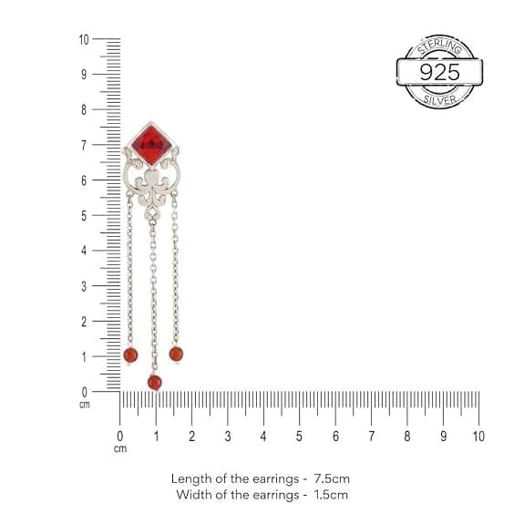 VIJAYSHREE SOVANI DESIGNS 92.5 Sterling Silver filigree earrings | Dangler Earrings for Women & Girls | Special Gifts for Ladies view 3