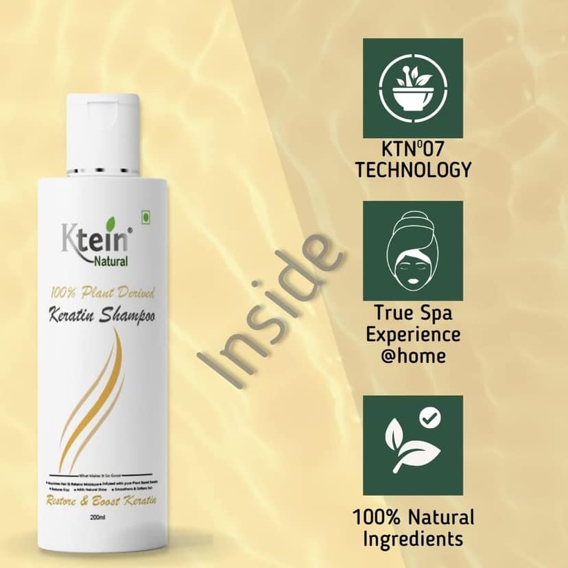 ktein natural 100% plant derived keratin shampoo & conditioner combo(100ml) view 2