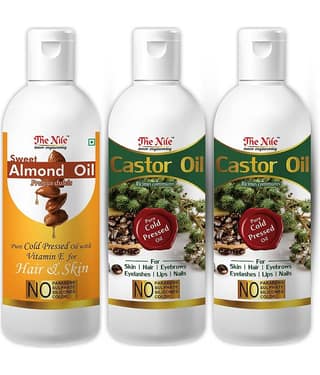 The Nile Castor Oil 100 ML 100 Ml X 2 + Sweet Almond Oil 300 mL Pack of 3