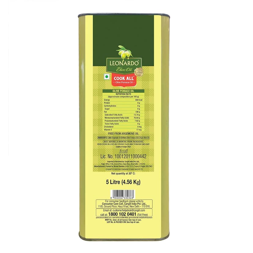 LEONARDO POMACE OLIVE OIL TIN, 5L view 2