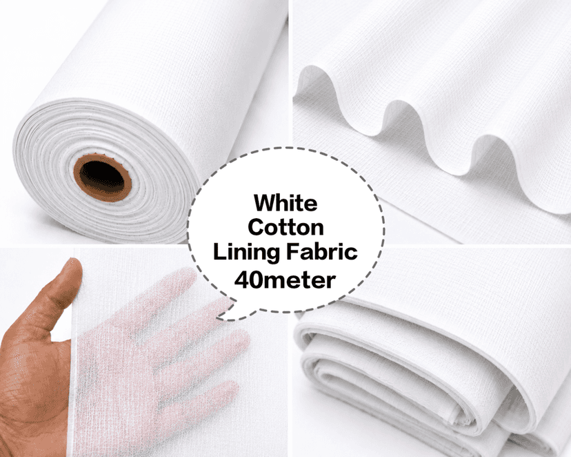 White Cotton Lining Fabric (Bada Panna), White Cotton Lining Fibre (Bada Panna), White Lining Cloth (Bada Panna), Soft White Cotton Lining (Bada Panna), White Garment Lining Fabric (Bada Panna) view 3
