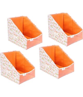 PrettyKrafts Leggings stacker, Organiser for clothes, Leggings, T Shirts, Tops storage boxes, (Set of 4), Multi