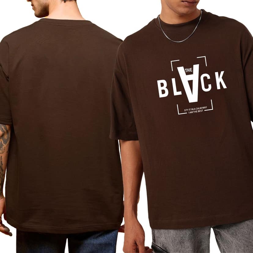 SCOTT FINCHER Men's Streetwear T-shirt with Smiley Face Graphic Design T-shirt : AA(ARN)BROWN_03 view 3