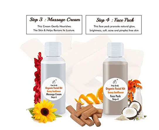 Sunny Sunflower Organic Facial Kit 120grams For Glowing Skin | Anti Ageing Facial Kit for Women & Men view 3