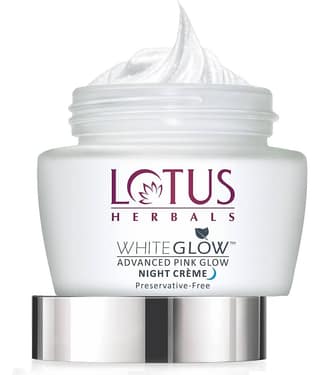 Lotus Herbals Whiteglow Advanced Pinkglow Night Cream , Intense Hydration ,For All Skin Types, 50G