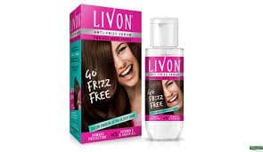 Livon Serum Anti-Frizz Serum - For All Hair Types, Damage Protection, With Vitamin E & Argan Oil, 50 Ml