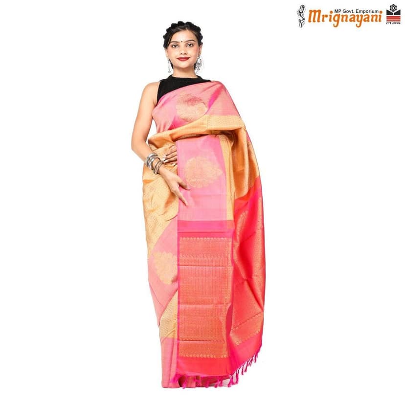 HANDLOOM KANCHIPURAM SILK SAREE WITH BLOUSE (SKU - 3N0131070622, SAREE-1132)