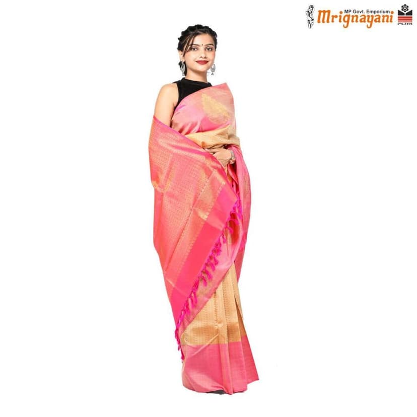 HANDLOOM KANCHIPURAM SILK SAREE WITH BLOUSE (SKU - 3N0131070622, SAREE-1132) view 2
