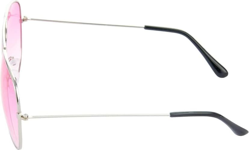 HRINKAR Unisex Wrap-around Sunglasses Black & Silver Frame, Golden & Pink Lens (Medium) - Pack of 2 view 5