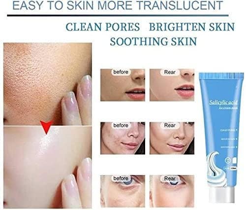Elecsera Salicylic ice cream mask blackhead makeup remover mask cleans Mask Oil Control Anti-Acne Eggplant Solid Fine, Portable Cleansing Mask Mud Apply Mask, Green Tea Facial (160 ml) view 4