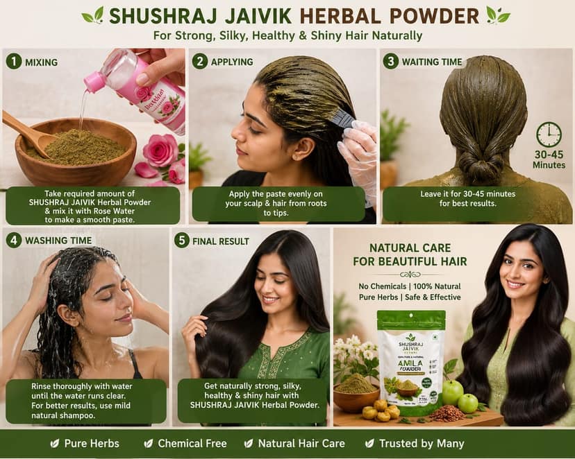 SHUSHRAJ JAIVIK Amla Reetha Shikakai Hair Powder Combo (3 × 80g) with Free Multani Mitti 80g view 7