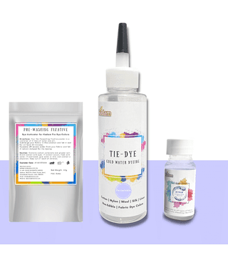 Kadam Tie Dye Periwinkle, Cold Water Fabric Dye Color, 100mL Bottle with Prewashing Fixative mini and Free Kadam DyFix mini bottle