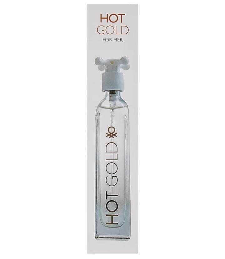 United Colors of Benetton Hot Gold Eau De Toilette for Women 100ml – Elegant Floral & Woody Long-Lasting Perfume