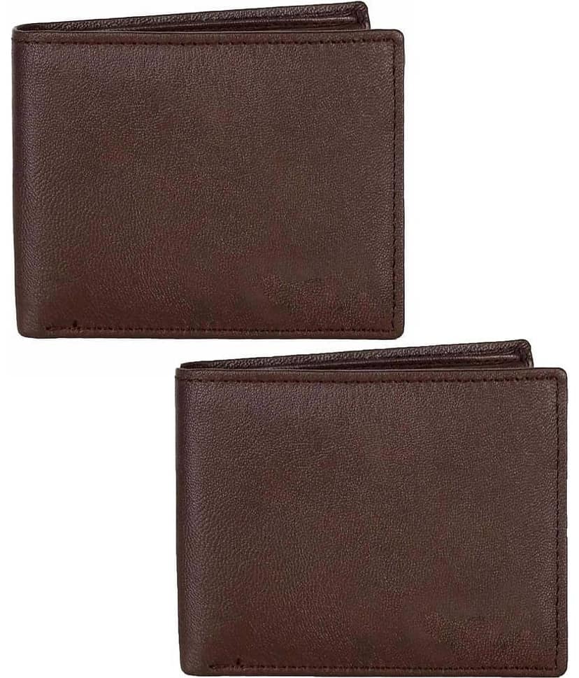 SajGoj - Brown PU Men's Regular Wallet ( Pack of 2 )