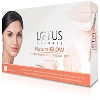 Lotus Herbals Natural Glow Skin Radiance 4 in 1 Facial Kit Deep Pore Cleansing Skin Lightening Hydrating 200g