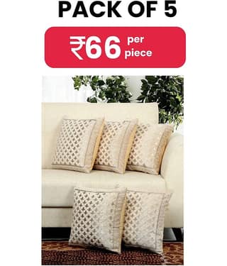 BELLA TRUE Set of 5 Velvet Cushion Covers 40X40 cm (16X16)