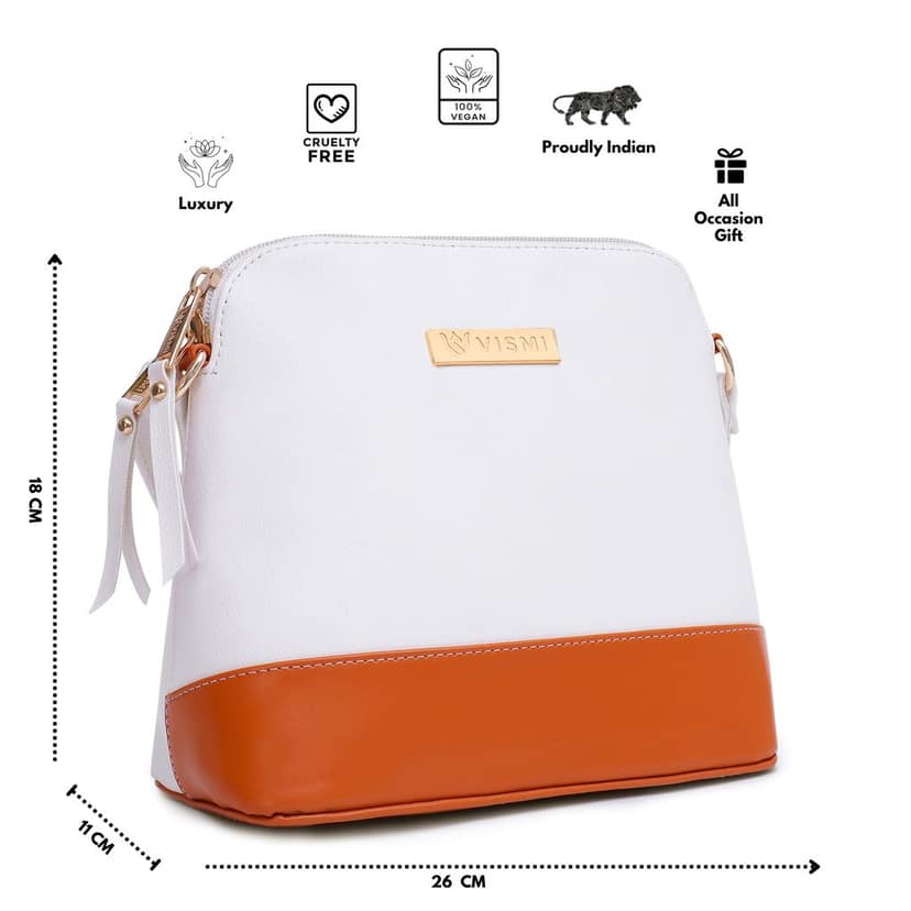 VISMIINTREND Crossbody Bag for Women, Girls | Stylish Shoulder Bag | Pu Leather Adjustable Travel Bags | Birthday Gift for Wife | Mother | Diwali Gift view 4
