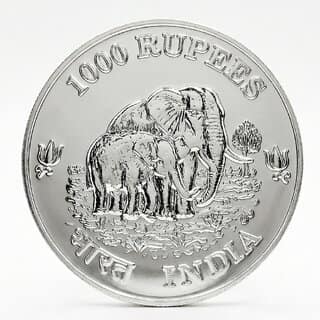 1000 Rupees 2025 Twin Elephant, India old Silver-plated Coin Silver Collection