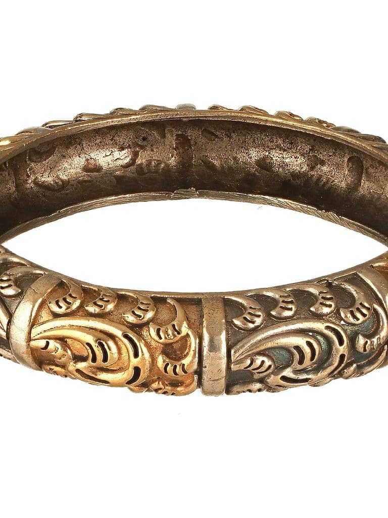 Silver Dual Toned Oxidised Filigree Minimal Stacks Bangle Kada Bracelet view 6