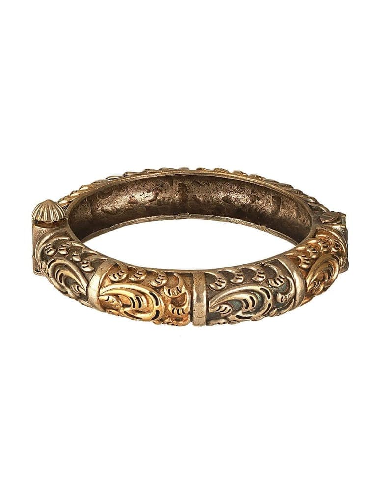 Silver Dual Toned Oxidised Filigree Minimal Stacks Bangle Kada Bracelet view 7