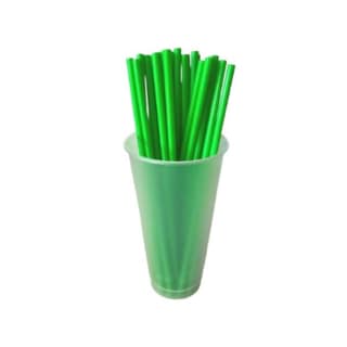 Edible Straw 6.5 mm Dia X 210 mm Length - Green (100 Pcs)