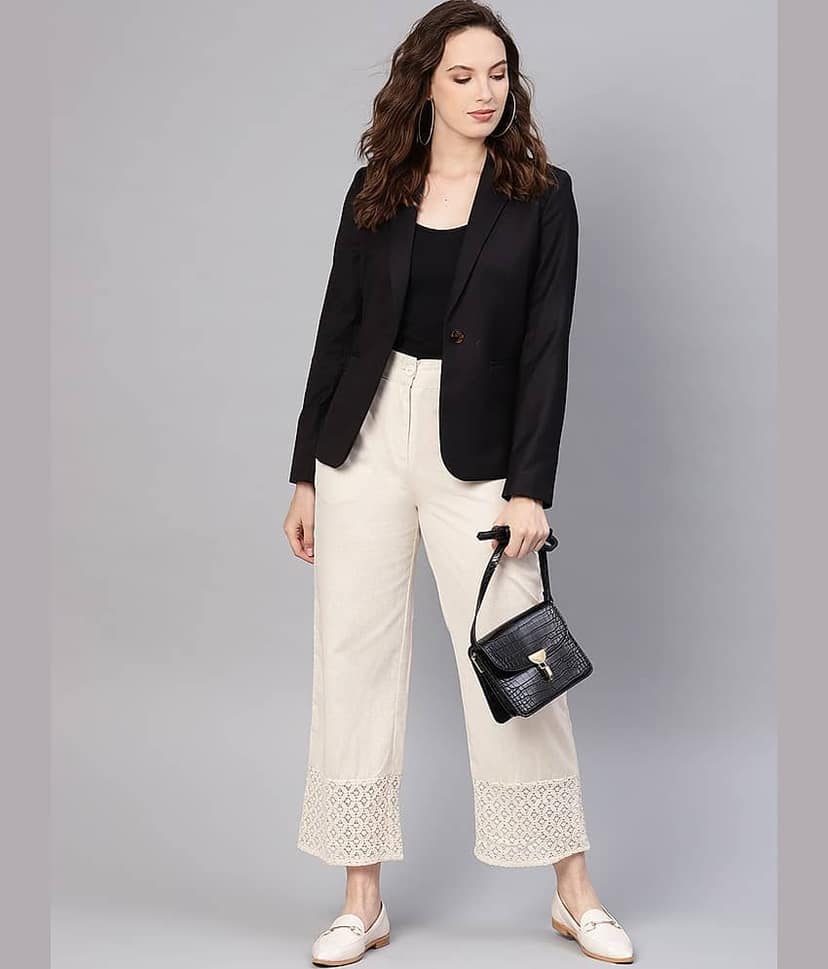 Juniper - White Cotton Wide leg Women's Palazzos ( Pack of 1 ) view 2