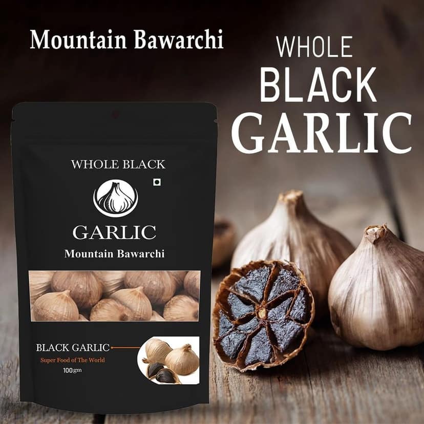 Mountain Bawarchi Black Garlic Whole | Garlic Non-Pungent Great Taste Highly Nutritious | No Added Preservative (100g) view 3