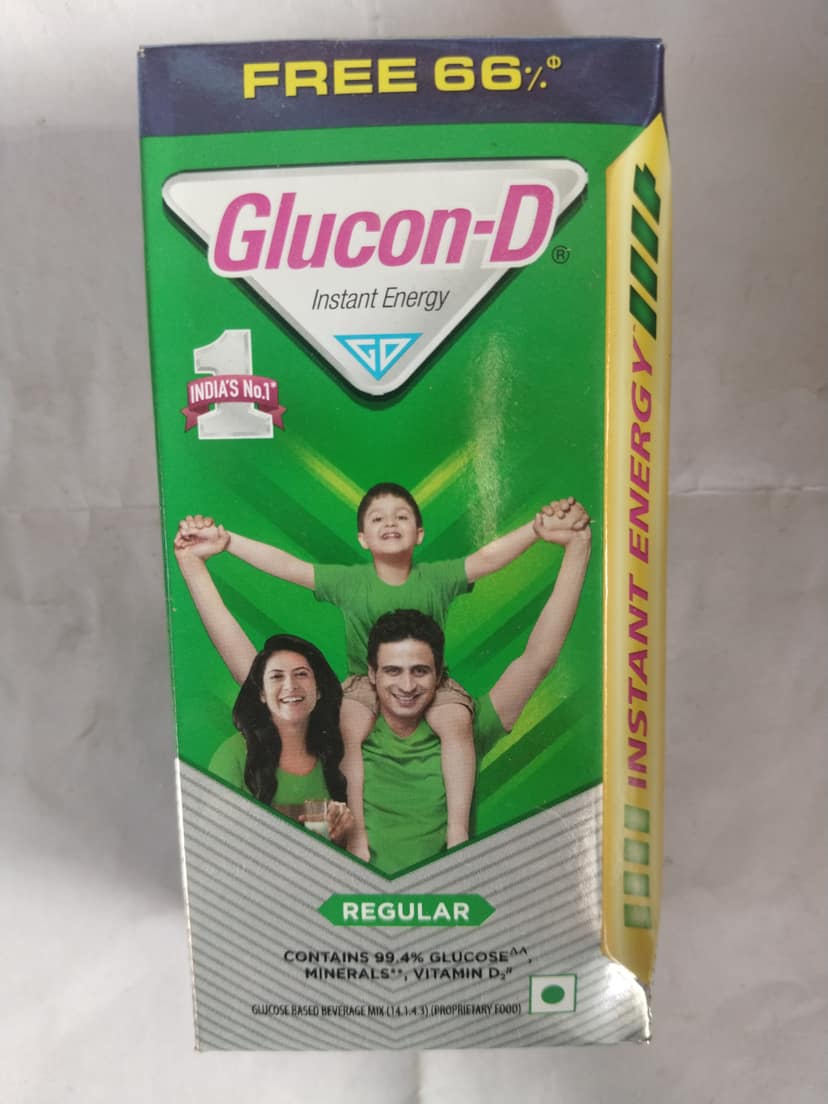 Glucon-d Instant energy Regular Contains 99.4% glucose minerals