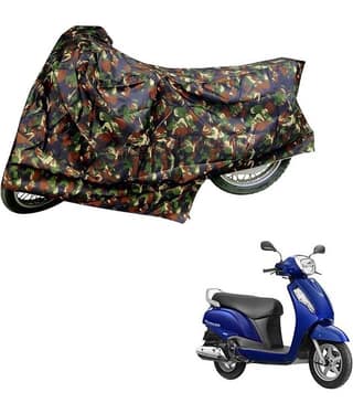AutoRetail Dust Proof Two Wheeler Polyster Cover for Suzuki Access (Mirror Pocket, Jungle Color)