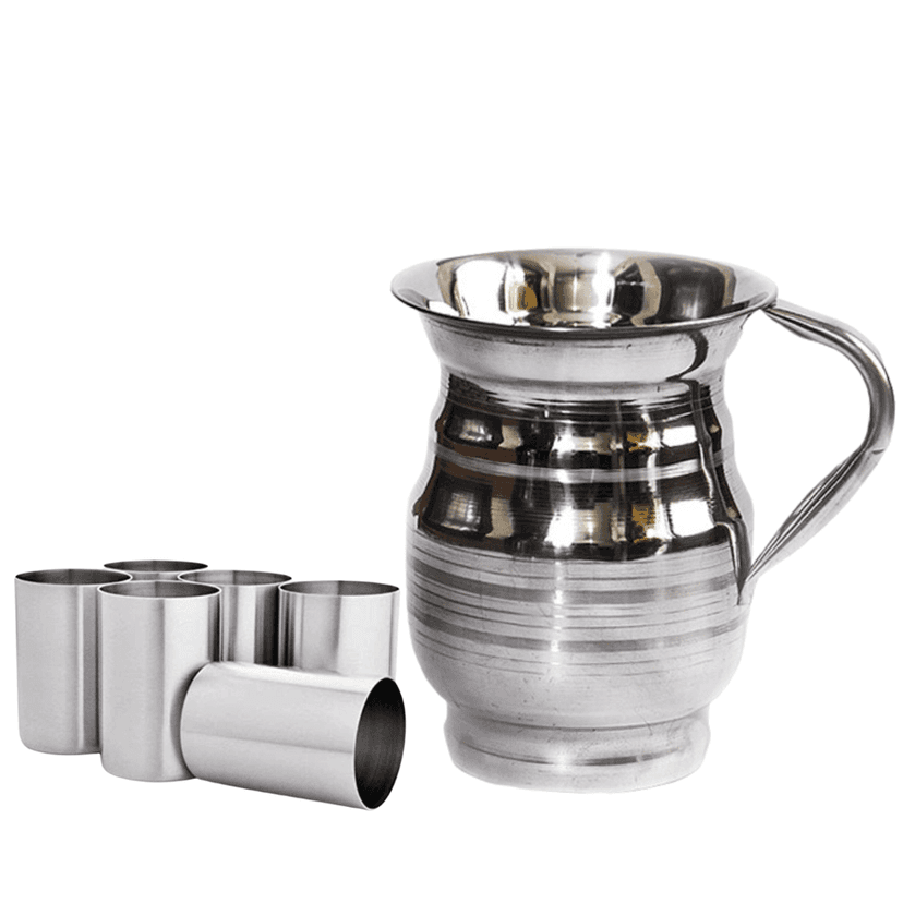 SHINI LIFESTYLE Stainless Steel Jug and Glass combo, Water Jug, juice glass,Tumbler set