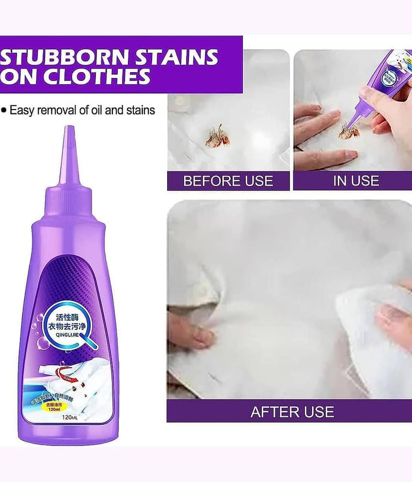 All color Stain Remover for Clothes | Multi-Purpose Roll Bead Fabric Clothes Stain Remover for Cotton, Linen, Polyester, Blended Fabric, Denim, Down, Jacket, Strip (2 Pcs) view 3