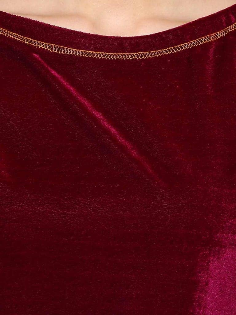 Klamotten Women's Velvet full Sleeves Top WD5J view 6