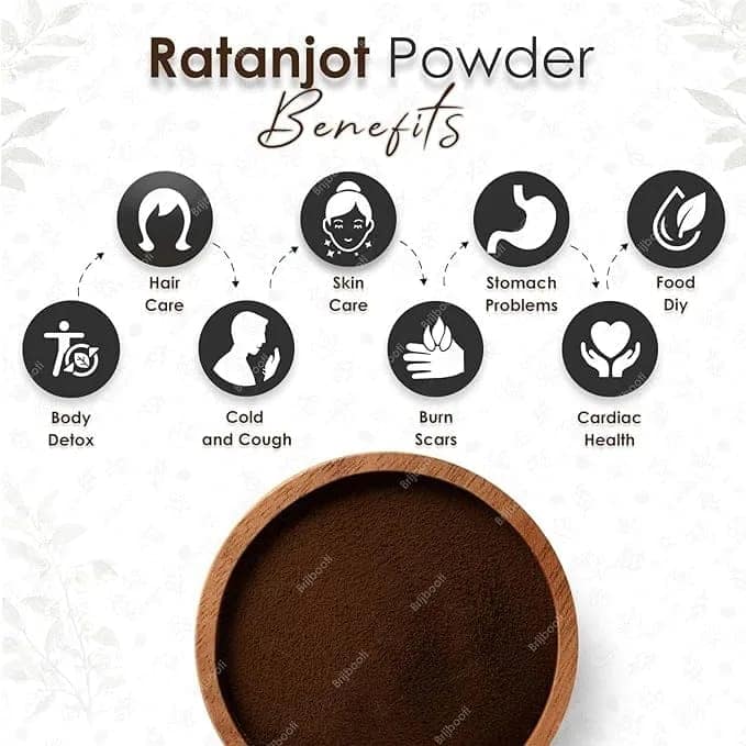 BrijBooti Ratanjot Powder- Alkanna Tinctoria - Alkanet Root Powder view 3