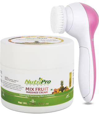 NutriPro Fruit Massage Cream With Massager | Extract With Bees Wax,Almond Oil & Apple Extract,150 GM