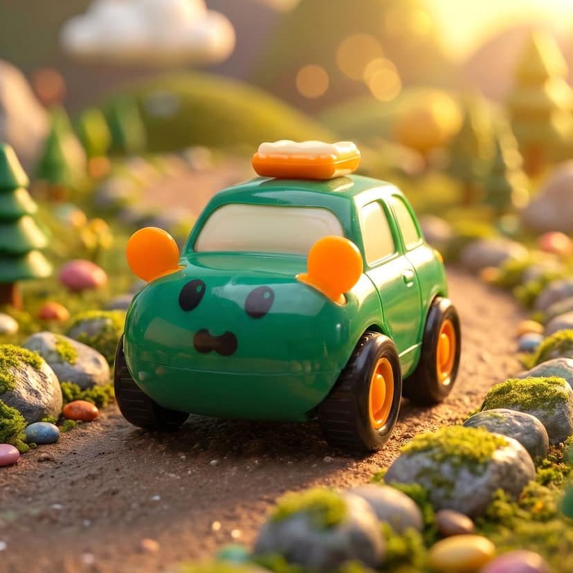 Animal Cartoon Pull-Back Toy Car Set – 4 Vibrant Mini Vehicles view 2