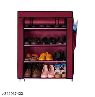 PDI Multipurpose Storage Rack with 4 Shelves Shoe Rack-Maroon