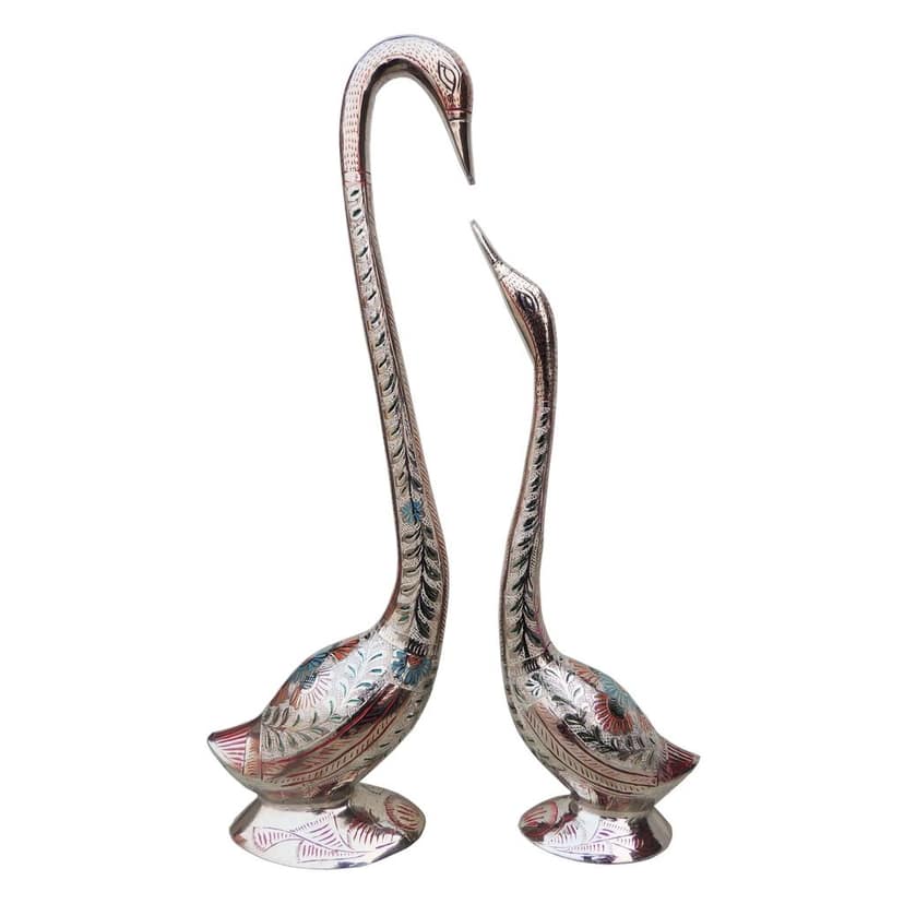 Premium Brass Duck Pair Decorative Showpiece for Office Desk, Height : 17.8 Inch (ANMAS220 A) view 2