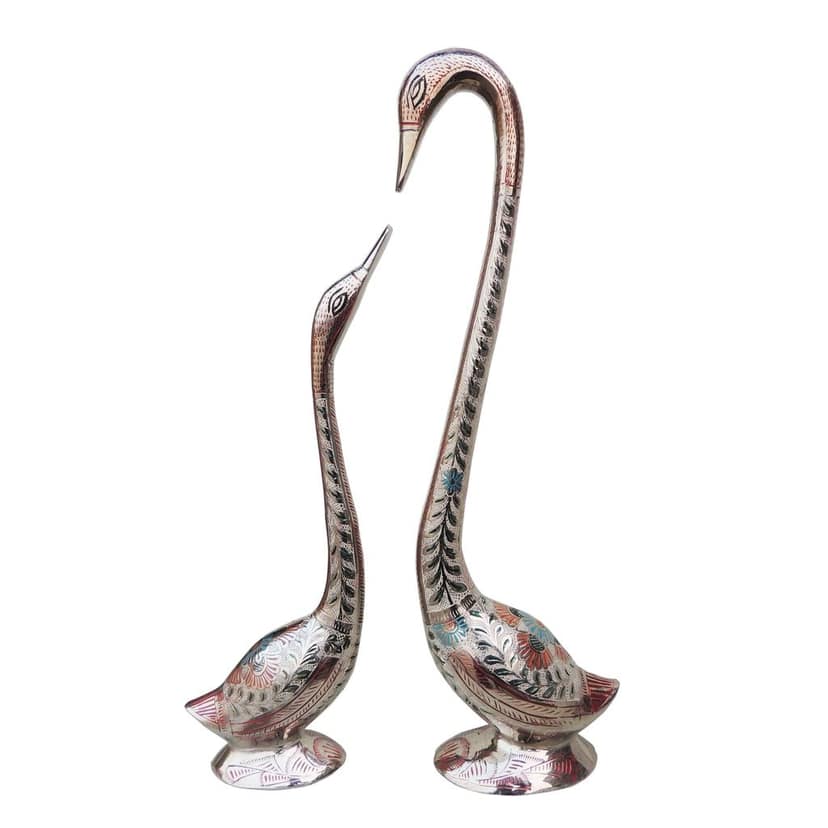 Premium Brass Duck Pair Decorative Showpiece for Office Desk, Height : 17.8 Inch (ANMAS220 A) view 3