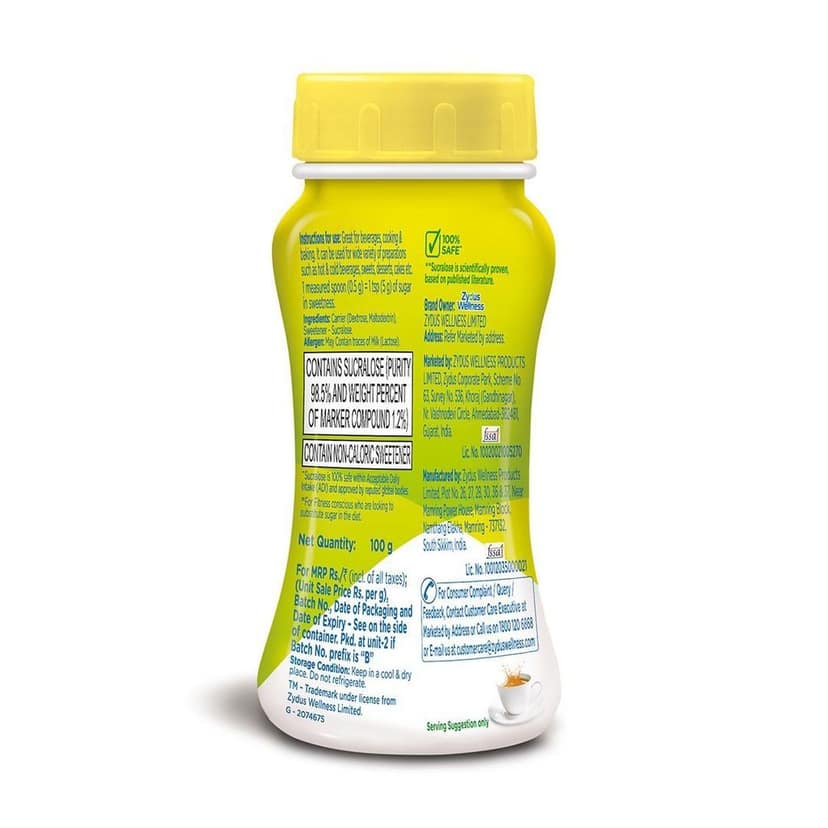 Sugar Free Natura, 100g Jar | Equivalent to Sweetness from 1Kg Sugar |100% Safe| Scientifically Proven & Tested|Sweet like Sugar but with zero calories| view 3