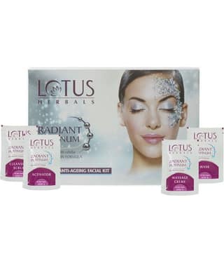 Lotus Herbals Radiant Platinum Cellular Anti-Ageing 1 Facial Kit 37g