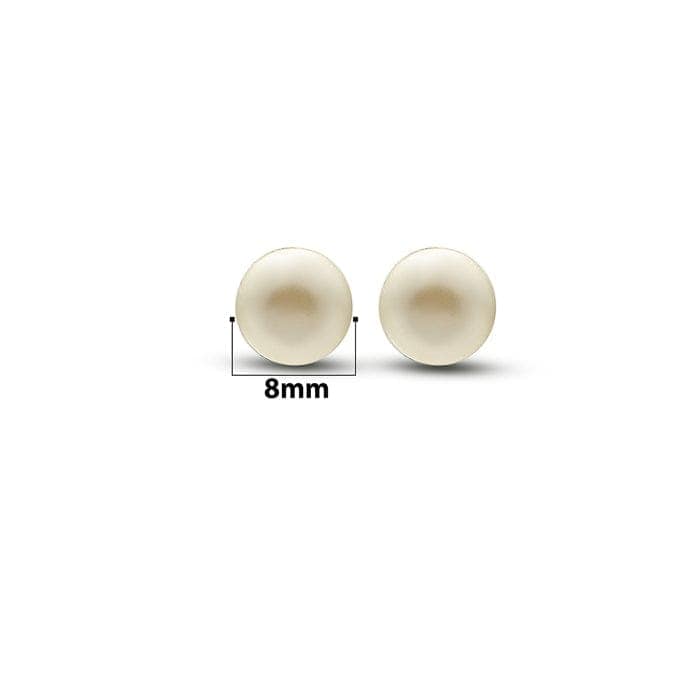 Silver Creame Pearl 8mm Earring view 4