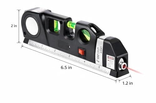 Laser Level Pro 3 Tool with Built-in Ruler, Horizontal Vertical Cross Line Laser, Bubble Levels, Battery Operated view 3
