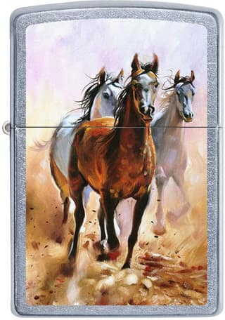 Zippo Running Stallions Windproof Pocket Lighter
