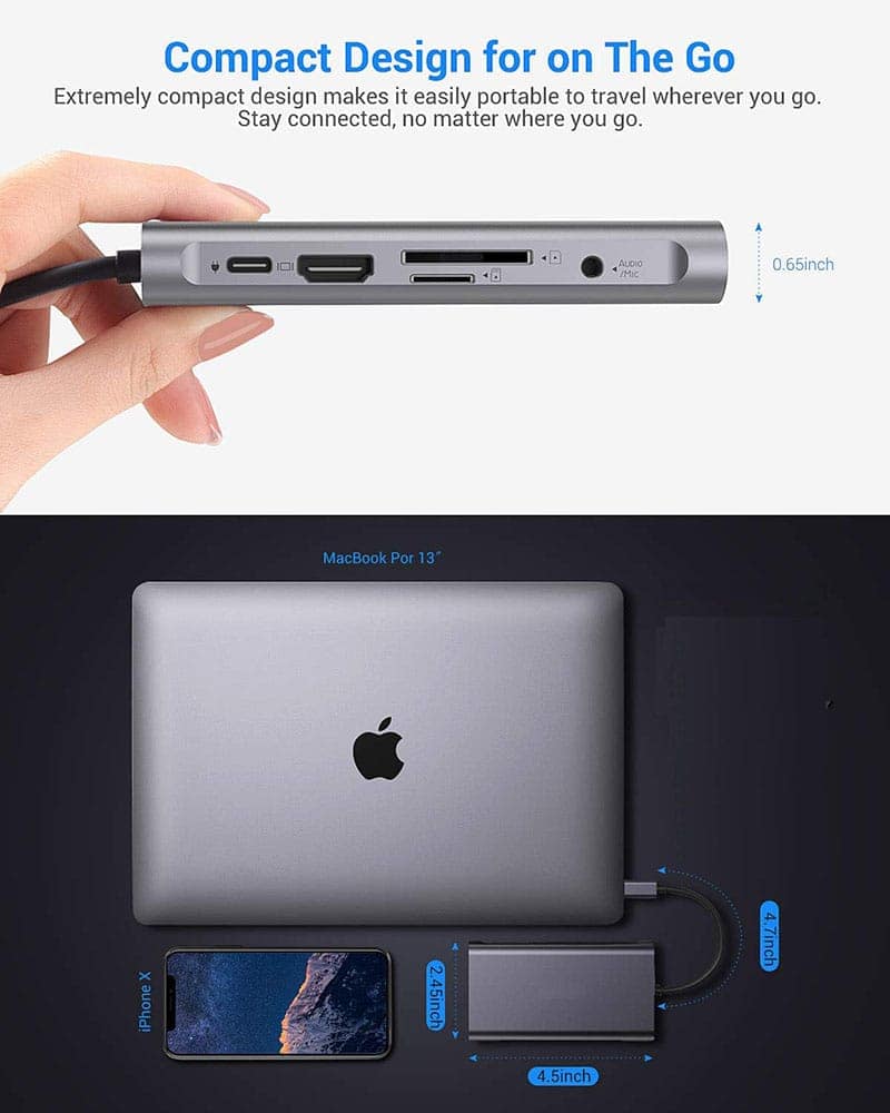 AUSHA 13-in-1 USB Type-C Docking Station | 4K HDMI, VGA, Gigabit Ethernet, 100W PD, Multi Card Reader, USB 3.0 Hub view 5