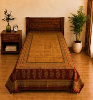 Hand Block Bagh Cotton Single Bedsheet