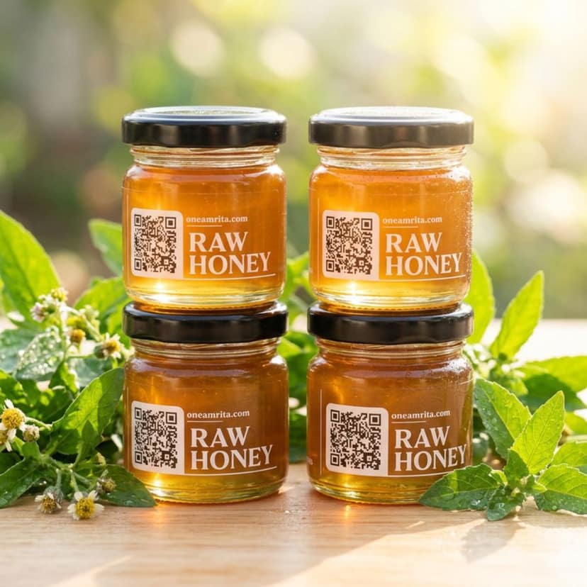 MULTIFLORA AND LITCHI HONEY - 50 gm - Two glass jar view 3
